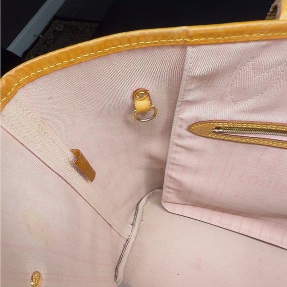 Louis Vuitton Neverfull MM Damier Azur Tote Pink Interior Authentic - Picture 10 of 15